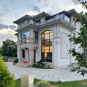 清远 白麻花岗岩私人别墅干挂石材豪华定制