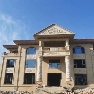 清远 黄金麻花岗岩别墅外墙干挂