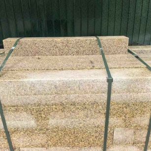 清远 黄金麻花岗岩石材机切面栏杆料半成品