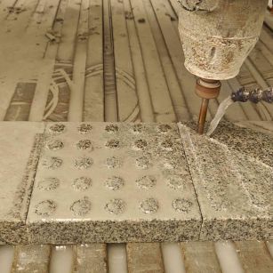 清远 芝麻白花岗岩石材盲人石、盲道石、盲点石