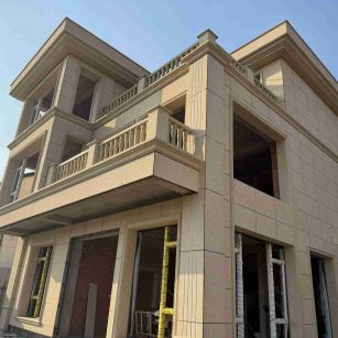 清远 黄金麻花岗岩石材荔枝面外墙干挂效果展示