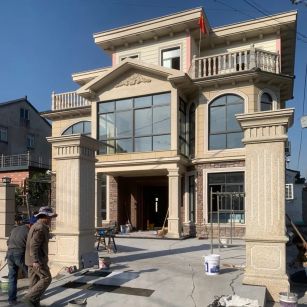 清远 黄金麻花岗岩荔枝面别墅外墙干挂私家专属