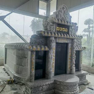 清远 芝麻白墓碑效果展示图