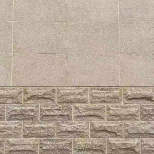 清远 黄金麻自然面蘑菇石配荔枝面干挂