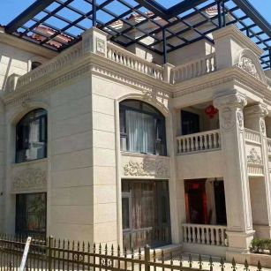 清远 黄金麻花岗岩荔枝面别墅外墙干挂