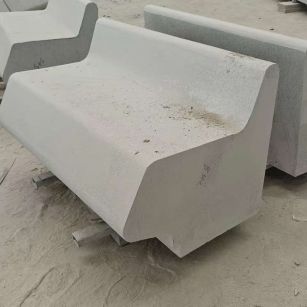 清远 芝麻白花岗岩异形坐凳，石凳