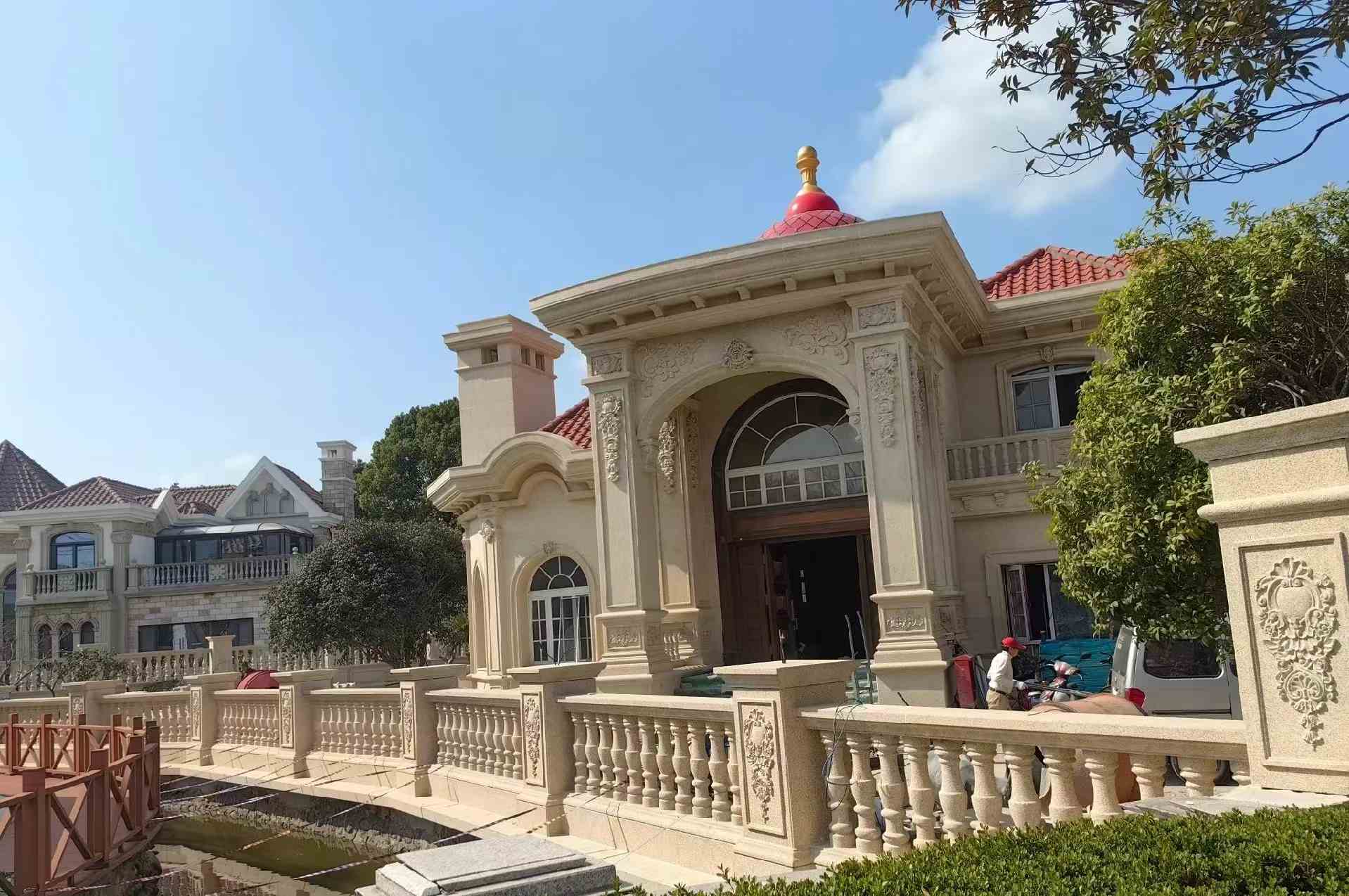 清远 黄金麻花岗岩欧式别墅