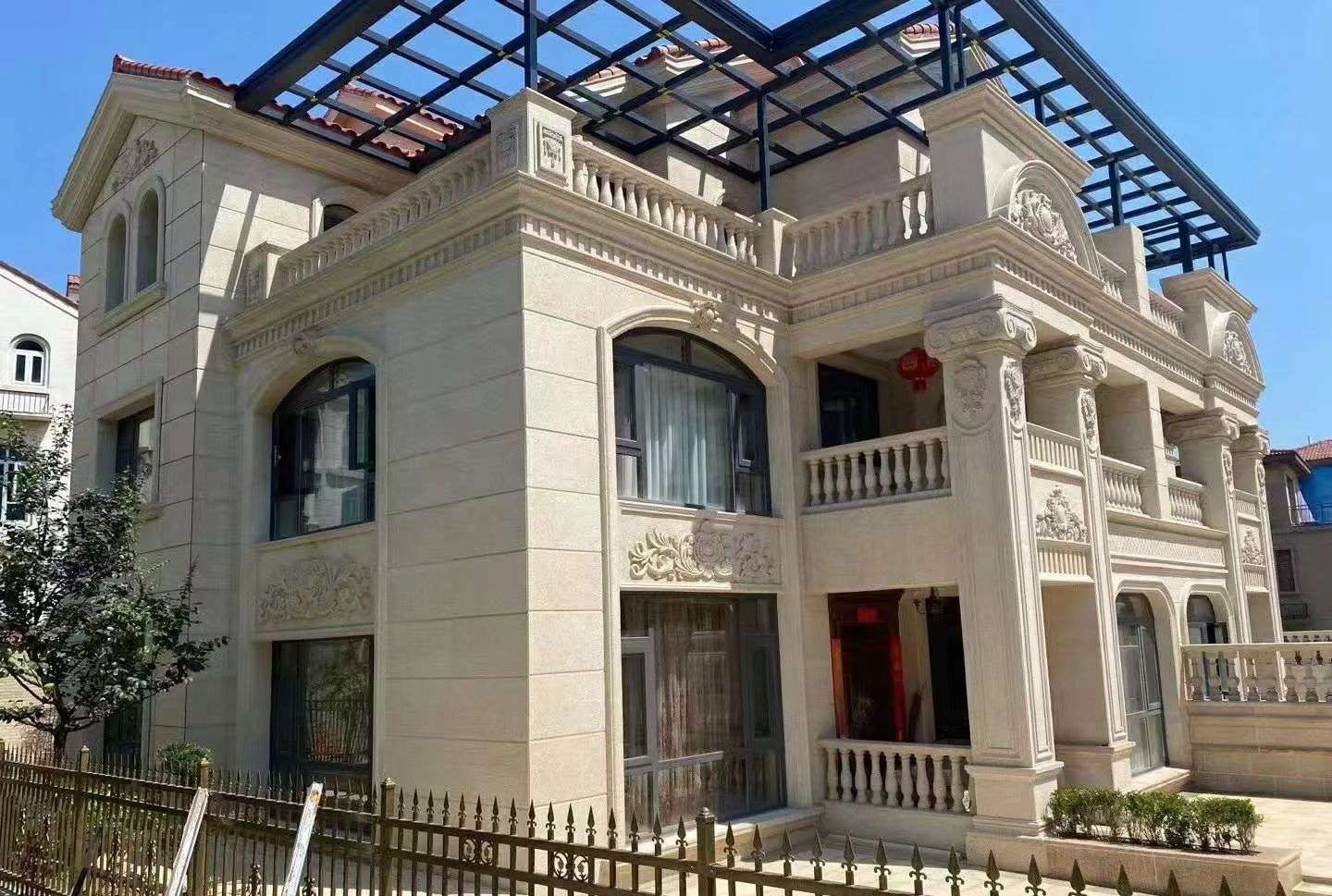 清远 黄金麻花岗岩荔枝面别墅外墙干挂