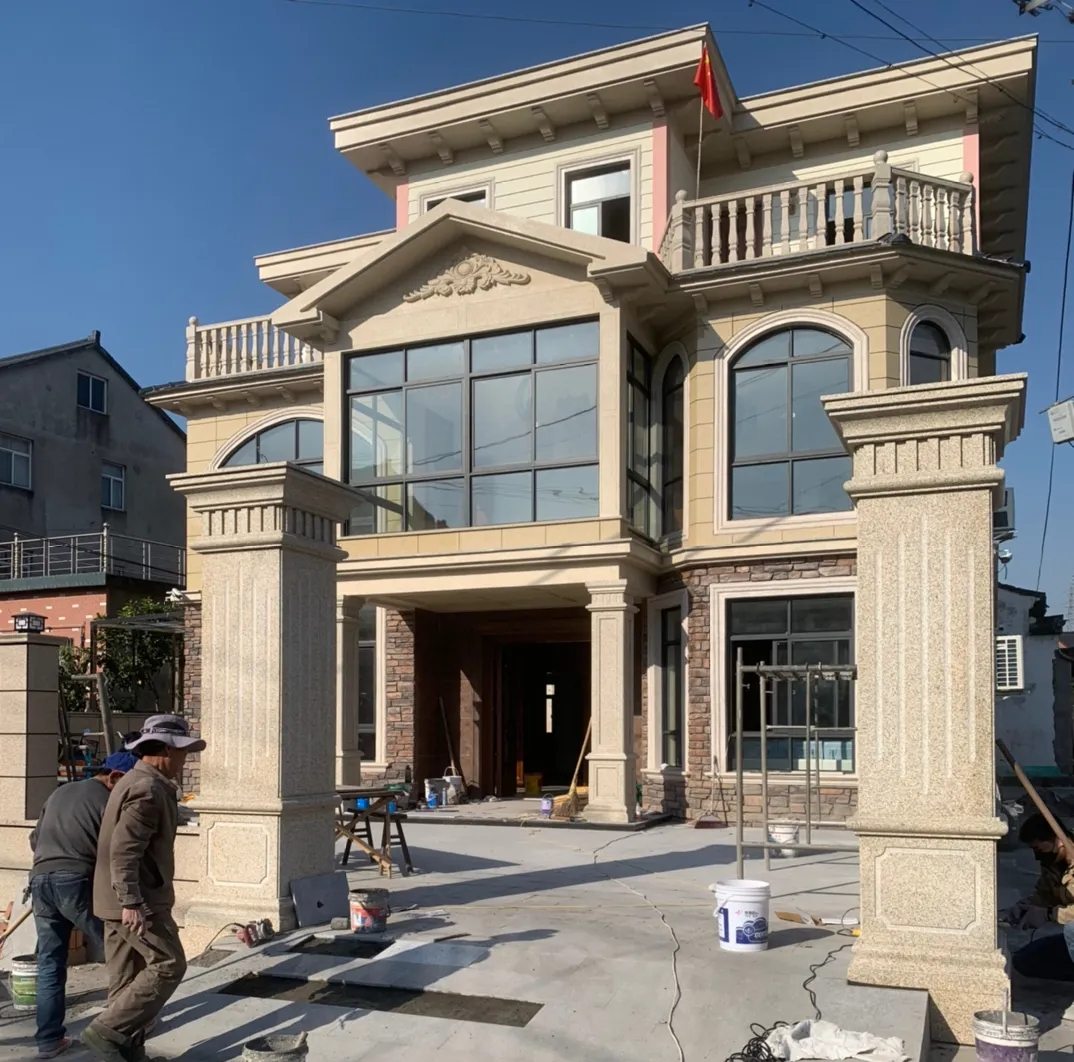 清远 黄金麻花岗岩荔枝面别墅外墙干挂私家专属