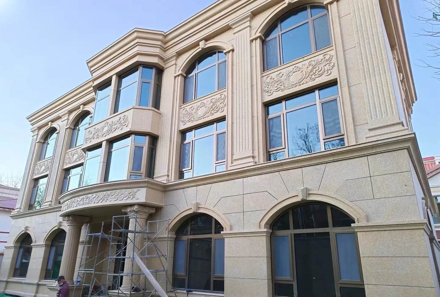 清远 黄金麻花岗岩别墅外墙干挂