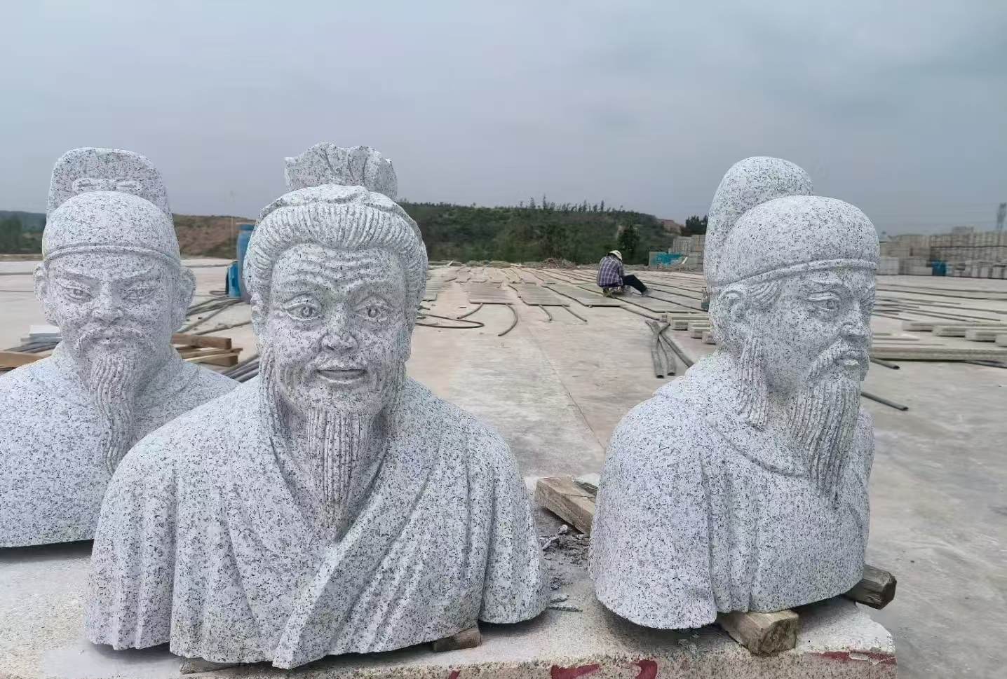 清远 白麻花岗岩石材人物立体雕刻