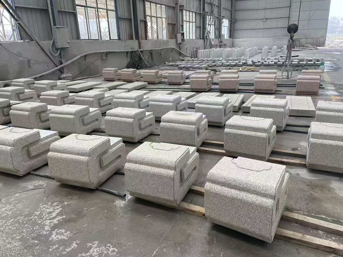 清远 白麻花岗岩异形加工-石凳，坐凳