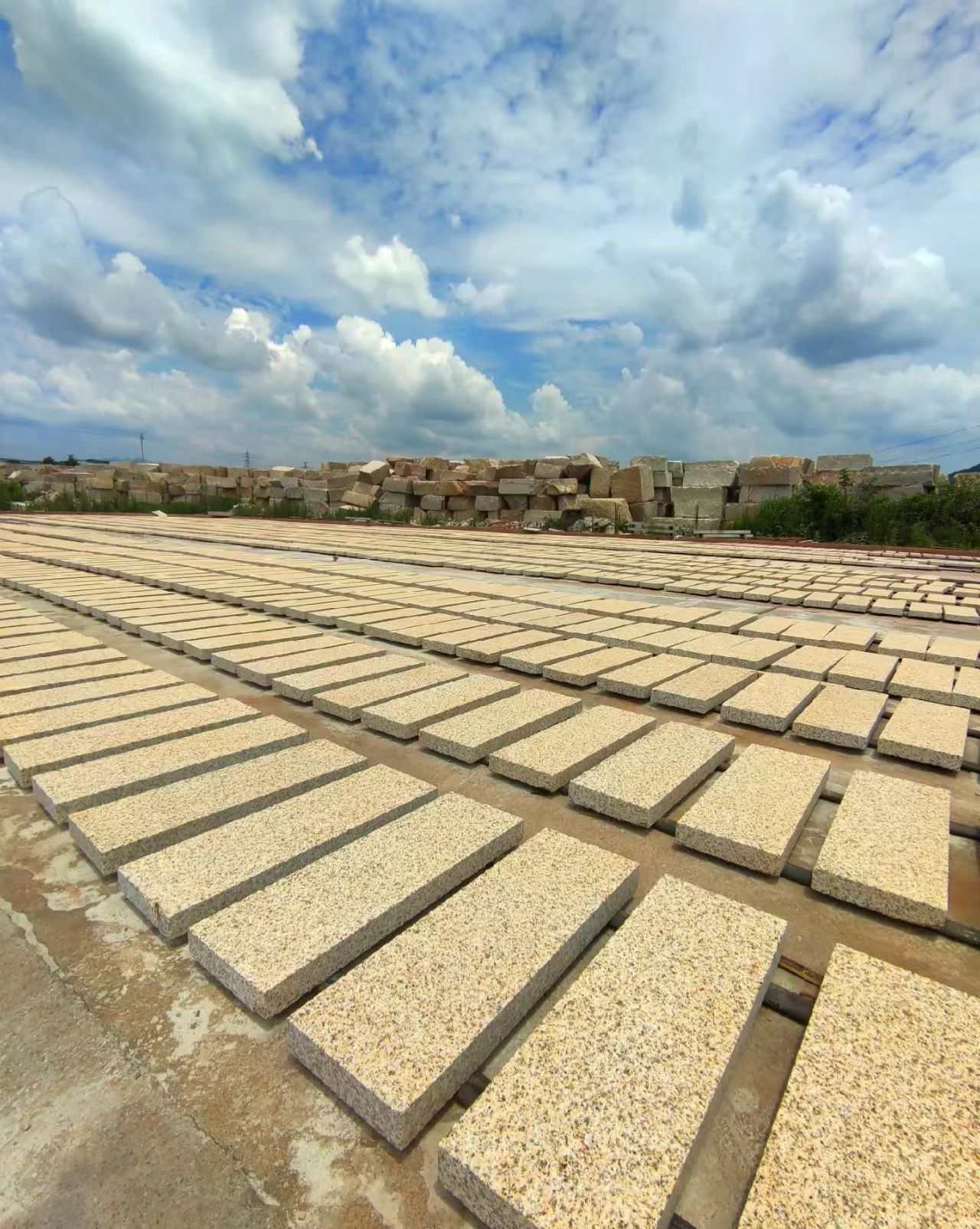 清远 黄金麻花岗岩荔枝面地铺石防护中